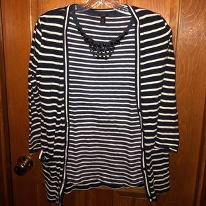 XXS J. Crew top and cardigan
